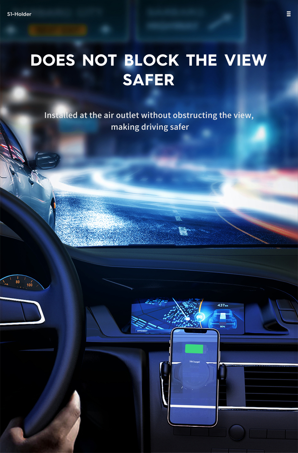HOCO-QI-10W-Scrolling-Design-Car-Wireless-Fast-Charger-Air-Vent-Phone-Holder-Bracket-for-iPhone-XS-1384832