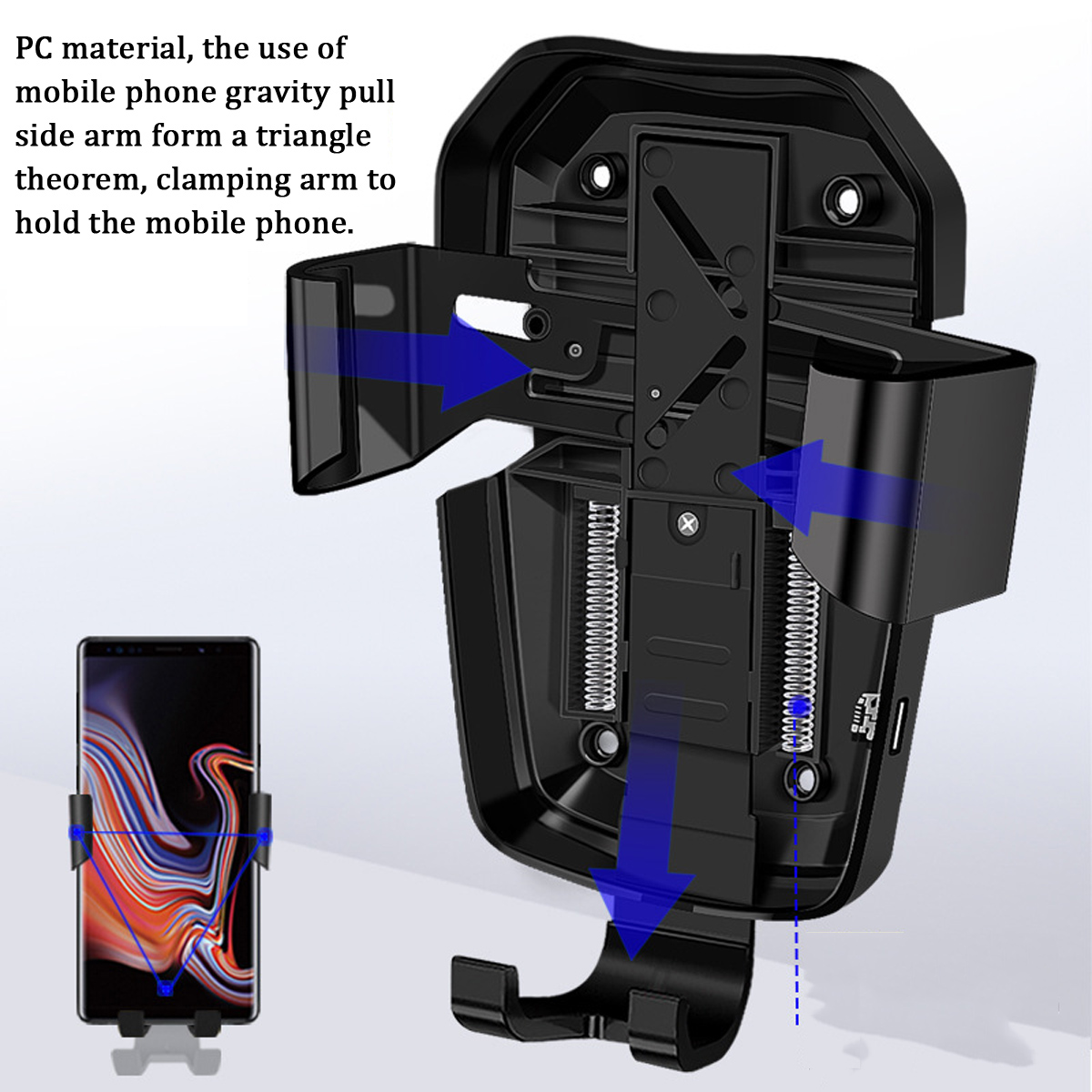 K81-Car-Charger-Wireless-Phone-Holder-LED-10W-Gravity-Induction-Air-Outlet-Clip-1594126