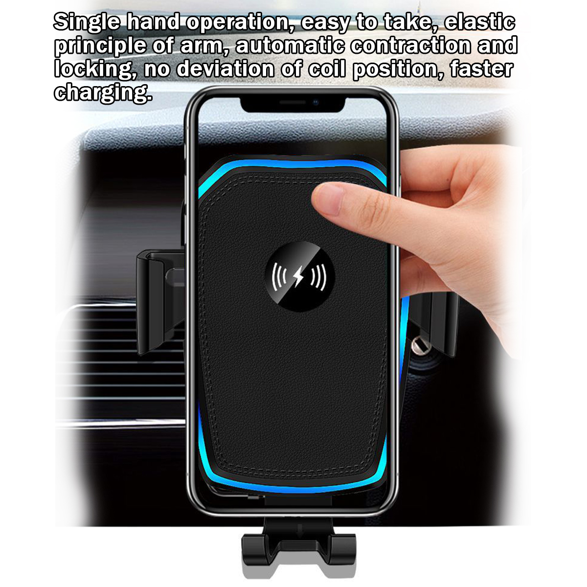 K81-Car-Charger-Wireless-Phone-Holder-LED-10W-Gravity-Induction-Air-Outlet-Clip-1594126