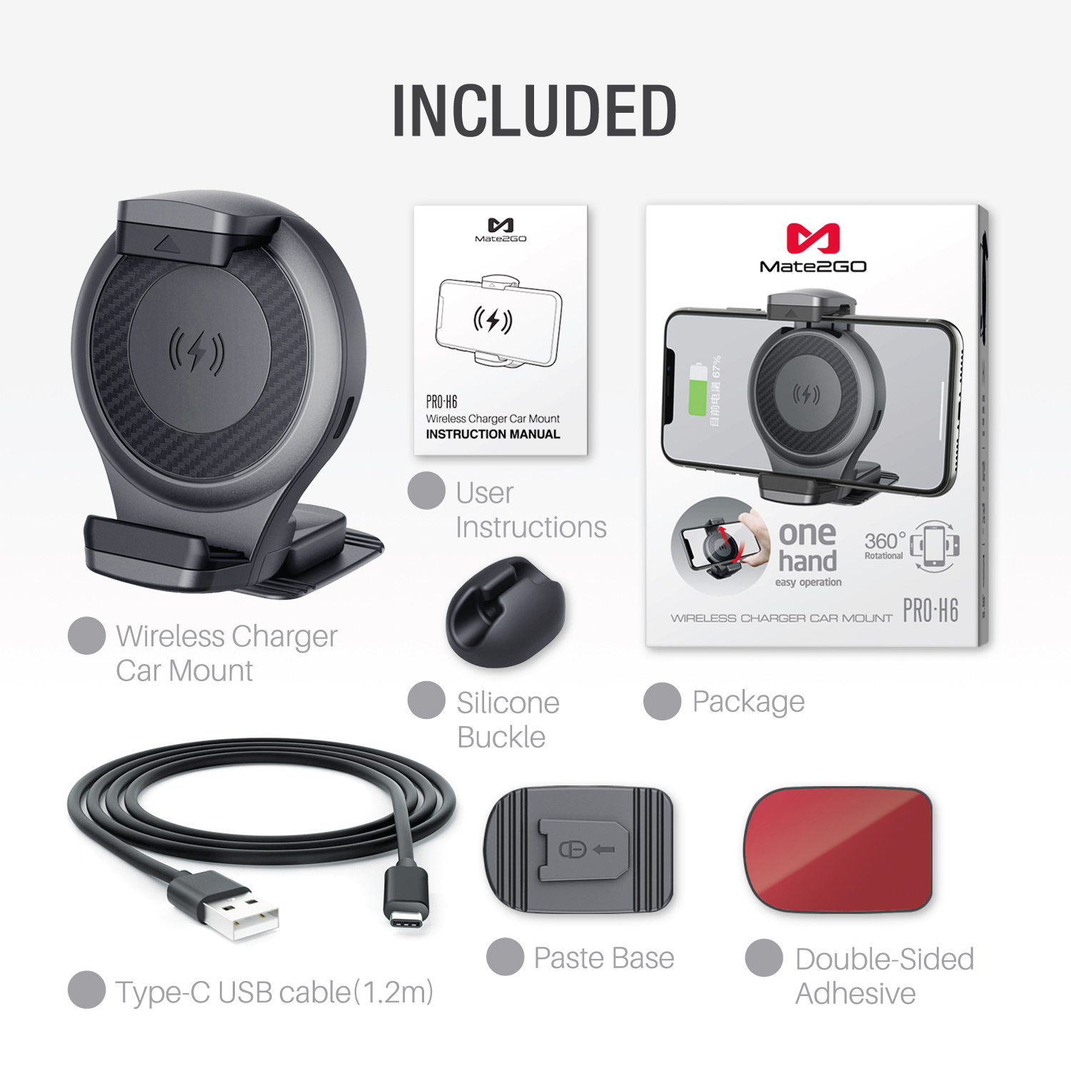 Mate2GO-H6-Pro-Car-Phone-Holder-Fast-Wireles-Charging-5V-1567171