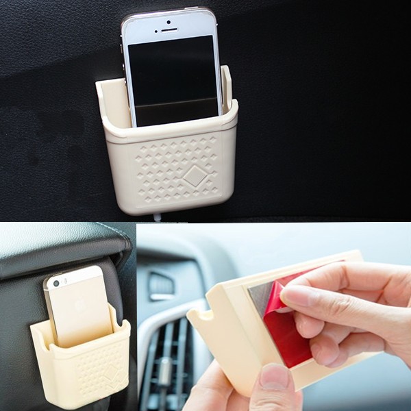 Mini-Cream-colored-Car-Phone-Storage-Box-Paste-Type-Car-Phone-Carrying-Box-Phone-Holder-1002117