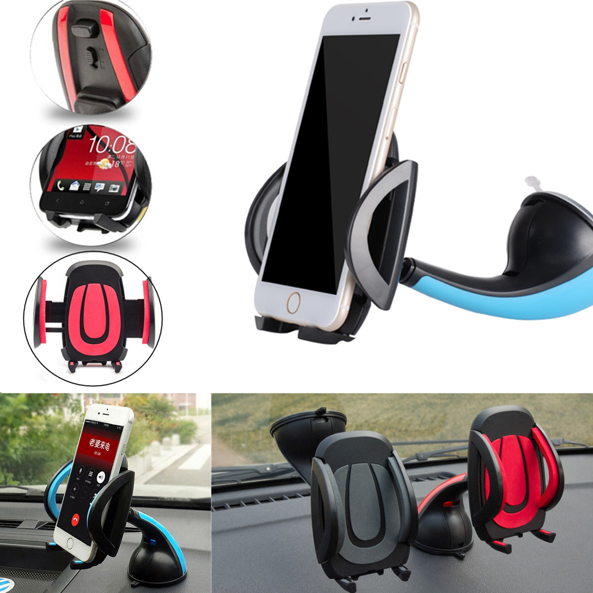 Plastic-Car-Phone-Holder-GPS-Accessories-Suction-Cup-Retractable-Mount-Stand-1345585