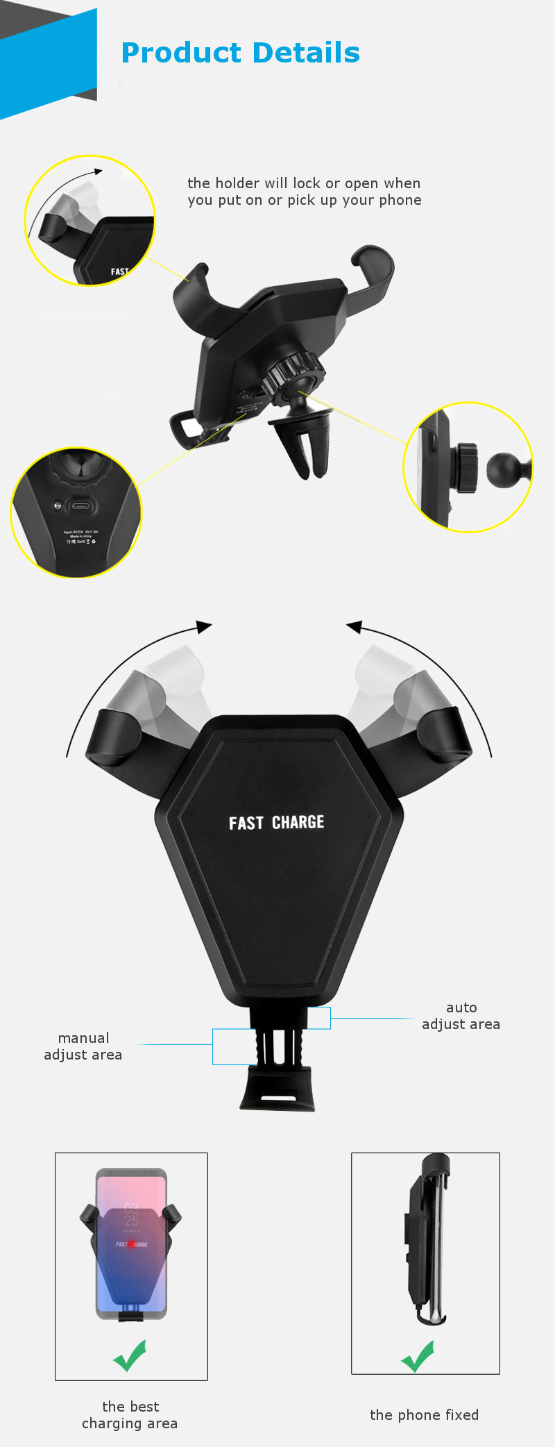 QI-Wireless-Fast-Charger-Car-Air-Vent-Phone-Holder-Gravity-Auto-Lock-for-iPhone8-XSamsum-S9-1258120