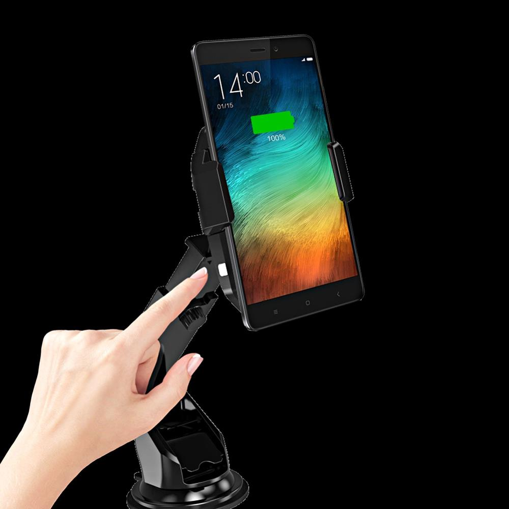 QI Infrared Sensor Car Wireless Fast Charger Phone Holder 360° Rotatable Dashboard Bracket for iPhone XS XR X