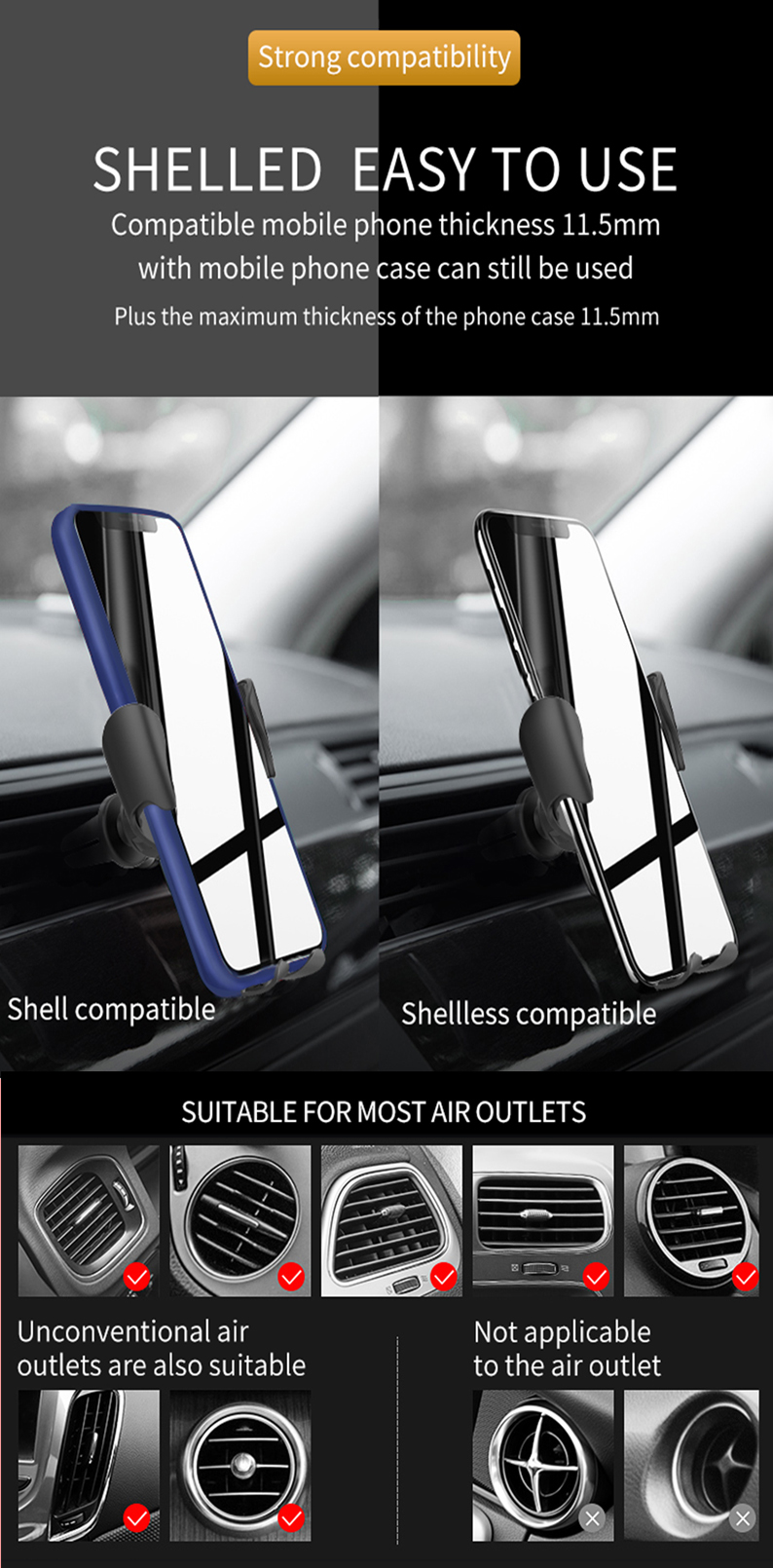 Z25-Car-Mobile-Phone-Bracket-Multifunctional-Air-Outlet-Gravity-Holder-1613721