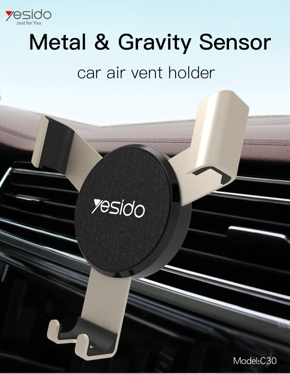 yesido-Gravity-Sensor-Car-Air-Vent-Phone-Holder-Aluminum-Alloy-Mount-Stand-for-iPhone-XS-for-1383004
