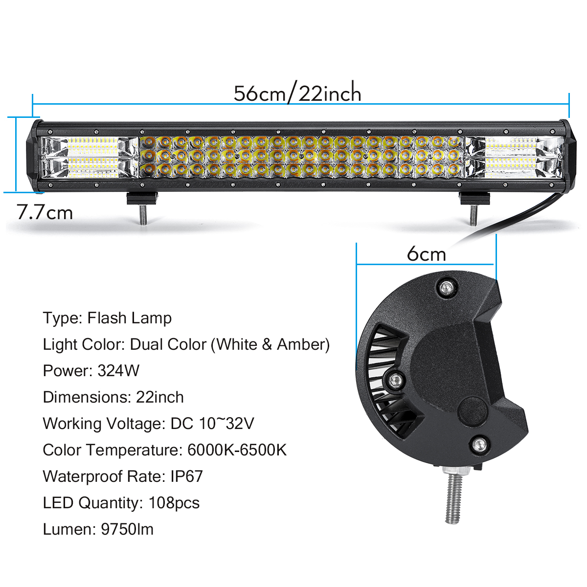 22-Inch-324W-108-LED-Work-Light-Bars-Strobe-Flashing-Lamp-WhiteAmber-For-Off-Road-Car-Truck-4WD-Trai-1596983