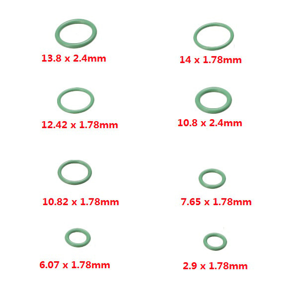 105-Pcs-8-Size-HNBR-Green-Car-Air-Condition-O-Rings-Seal-Seal-Ring-Gaskets-Repair-Tool-Kit-Box-1076409