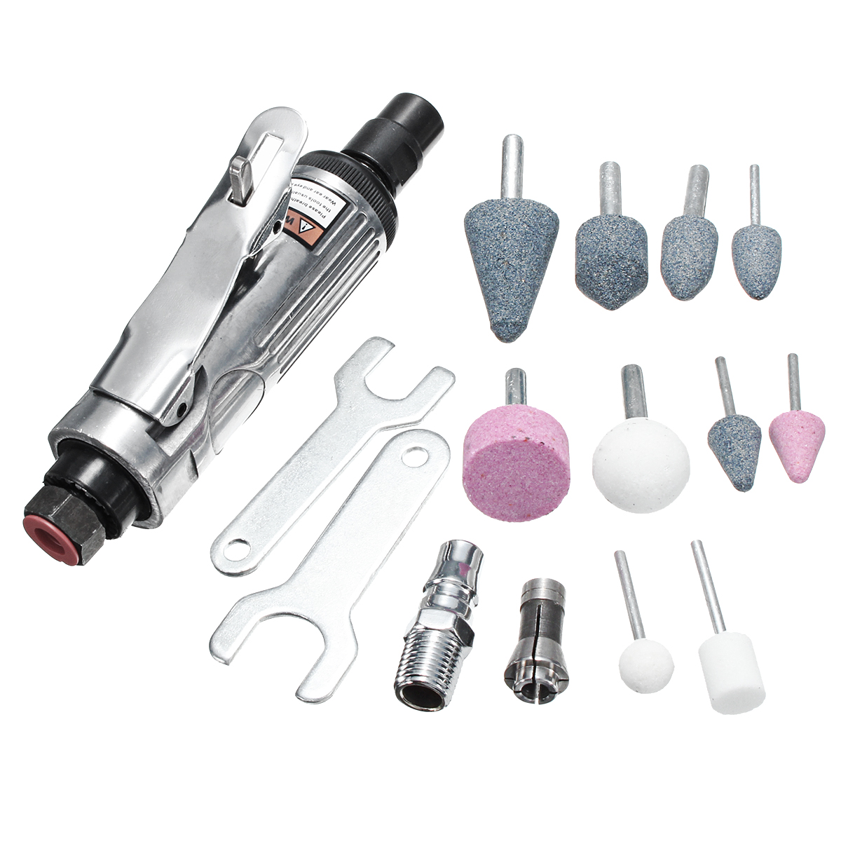 16Pcs-14-Inch-Car-Air-Compressor-90psi-Grinder-Rotary-Tool-Kit-With-Stones--Case-1159882