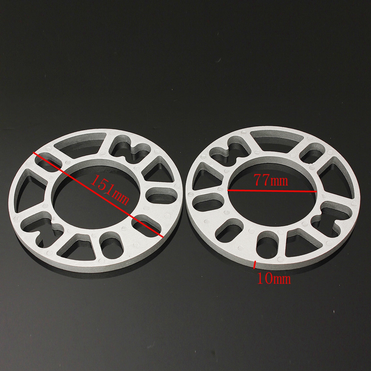 2pcs-Universal-10MM-Alloy-Aluminum-Wheel-Spacers-Shims-Plate-4--5-Stud-Fit-1008628