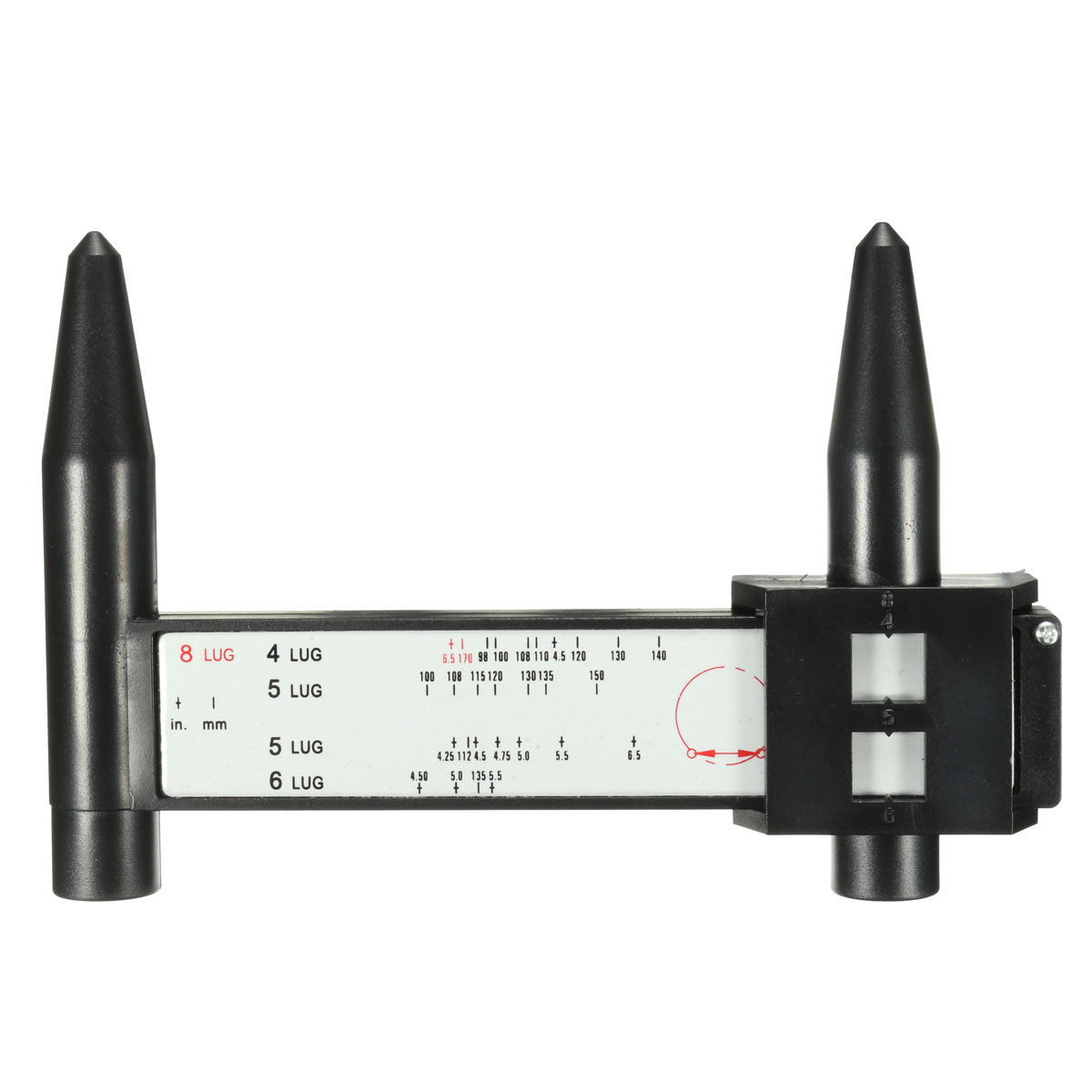 4-5-6-8-Lug-Wheel-Bolt-Pattern-Gauge-Tool-Quick-Measuring-Measurement-Black-1063880