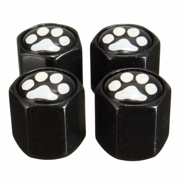 4Pcs-Aluminum-Alloy-Footprint-Pattern-Car-Wheel-Tire-Valve-Stem-Covers-Caps-Black-1013948