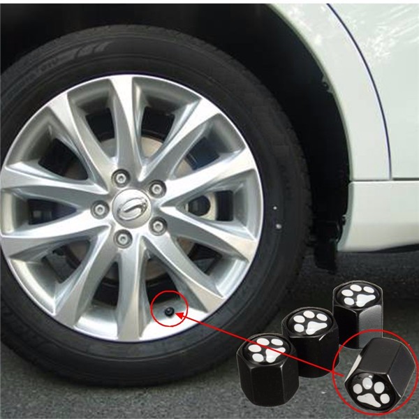4Pcs-Aluminum-Alloy-Footprint-Pattern-Car-Wheel-Tire-Valve-Stem-Covers-Caps-Black-1013948
