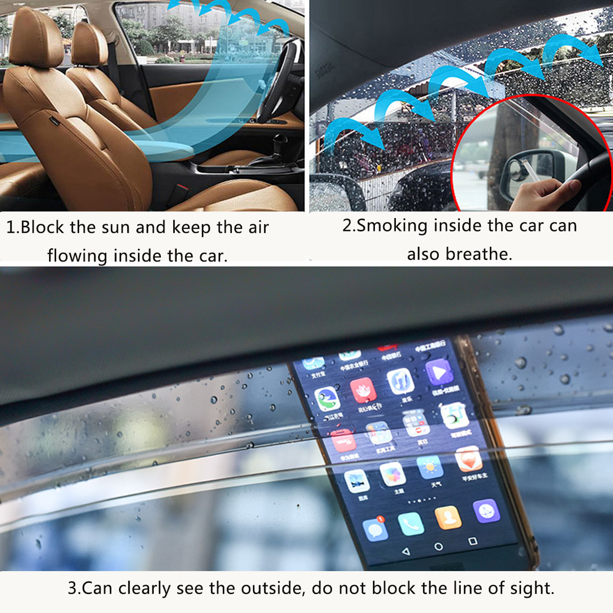 4pcs-Car-Vent-Window-Sun-Visor-Shade-Rain-Deflector-Guards-For-Nissan-Rogue-2014-2018-1410883
