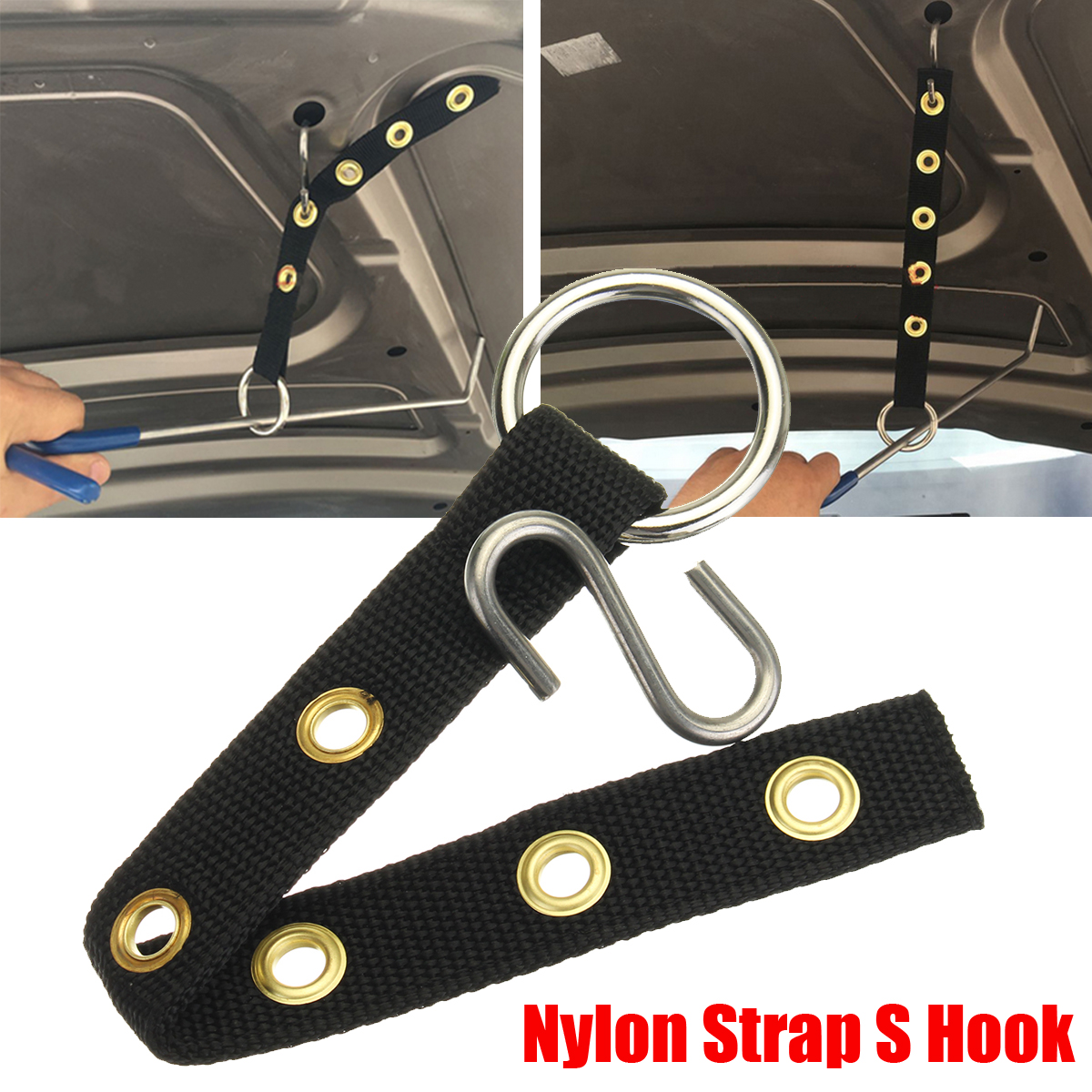 Car-Nylon-Strap-S-Hook-Auto-Body-Paintless-Dent-Repair-Hail-Removal-PDR-Kit-Tool-1272170