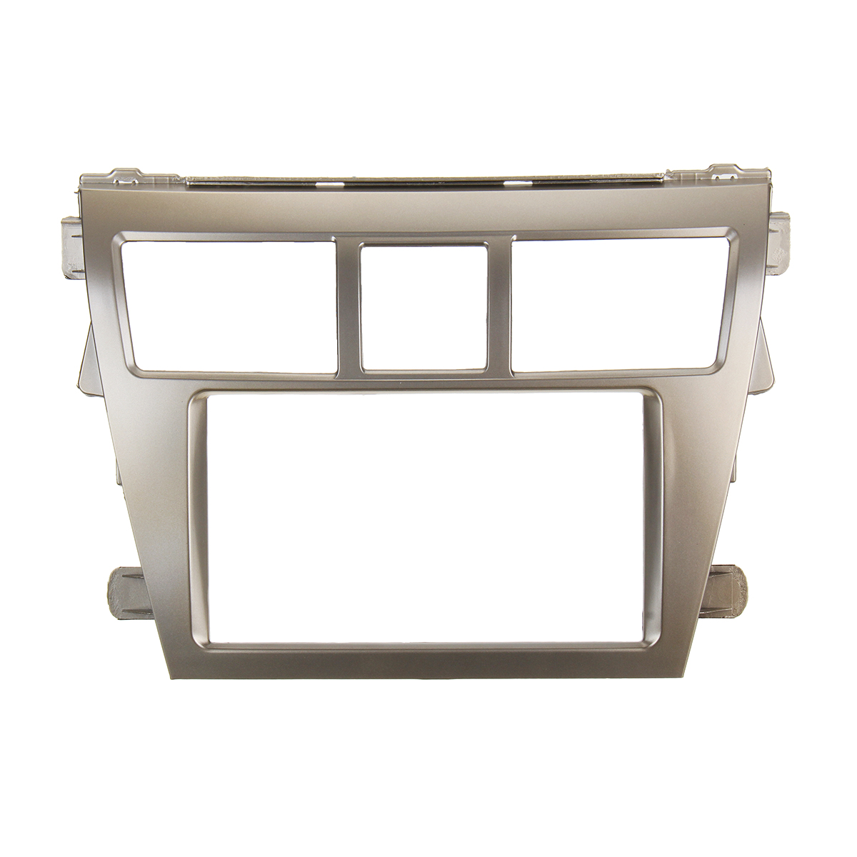 Car-Stereo-Panel-Fascia-2-Din-Silver-Frame-For-Toyota-Vios-Yaris-Sedan-Belta-1477603