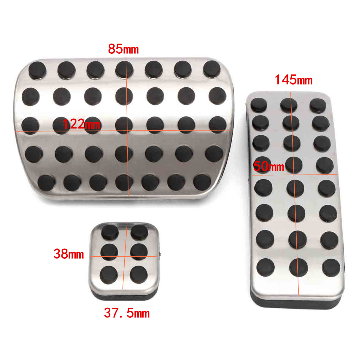 Chrome-Steel-Foot-Brake-Pedal-Pads-Covers-For-Benz-M-GL-R-Class-AMG-1201659