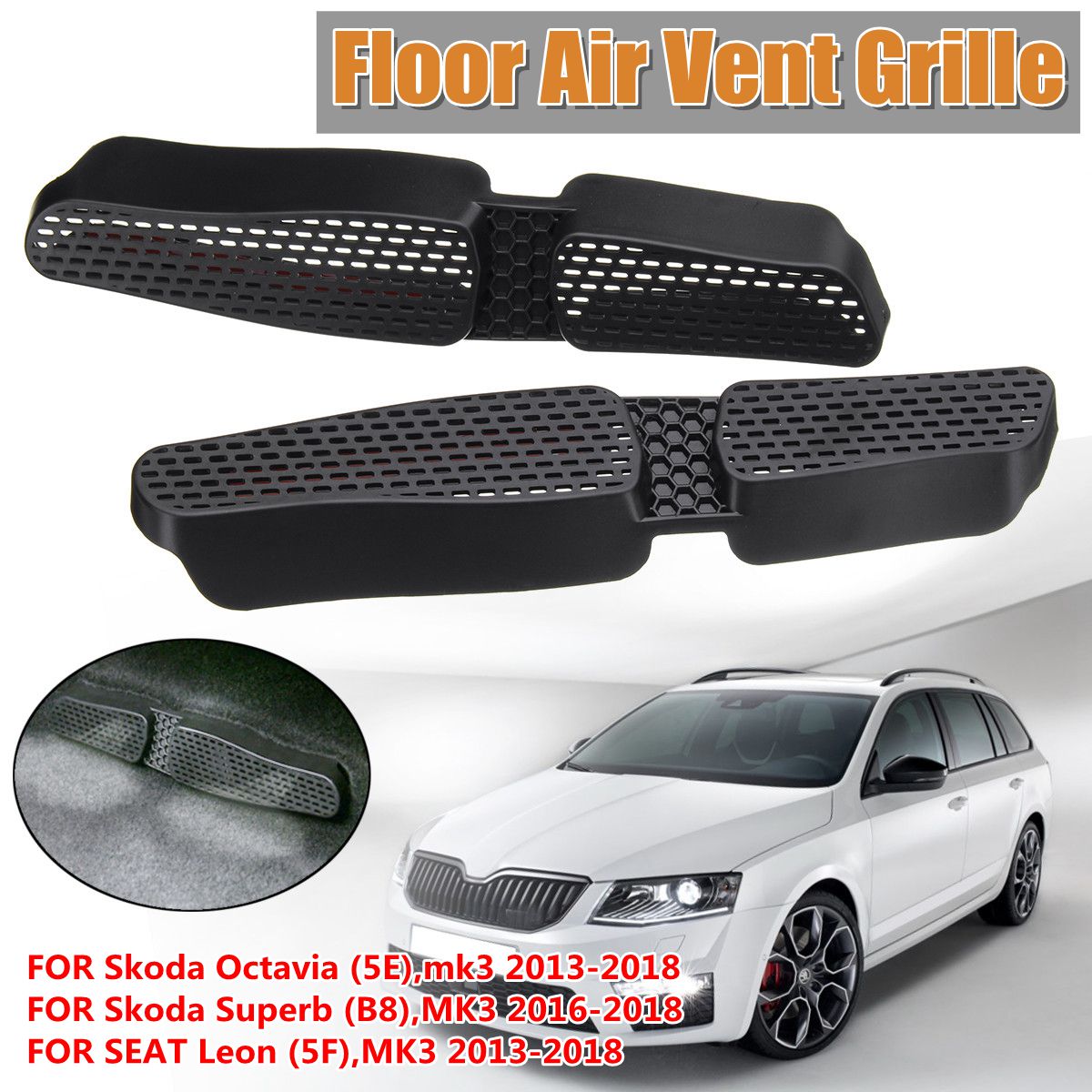 Under-Seat-AC-Air-Duct-Vent-Outlet-Cover-Grille-Trim-For-Skoda-Octavia-Superb-B8-1551756
