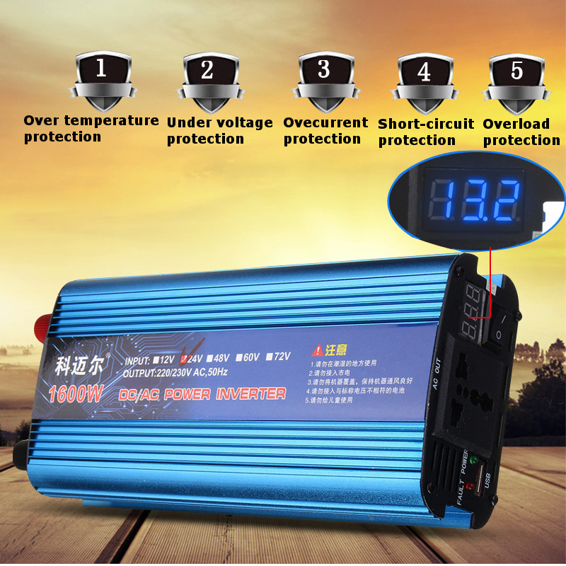 Peak-Power-Inverter-DC-1224V-to-AC-220V-1600W-Modified-Sine-Wave-Converter-USB-1227612