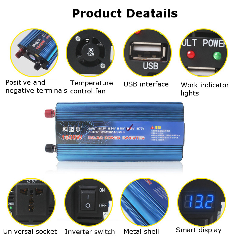Peak-Power-Inverter-DC-1224V-to-AC-220V-1600W-Modified-Sine-Wave-Converter-USB-1227612