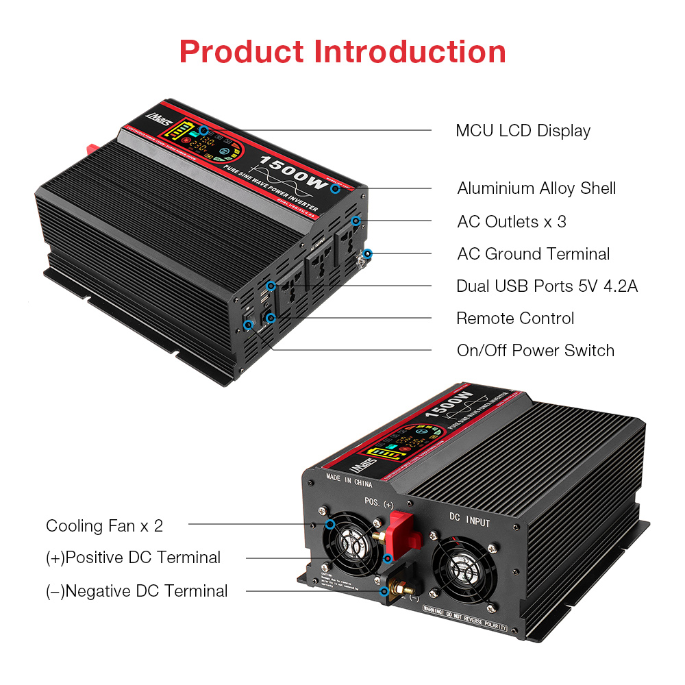 iMars-12V-1500W-Car-Power-Inverter-Intelligent-Screen-Pure-Sine-Wave-For-220V-EP1500W-Converter-With-1650994