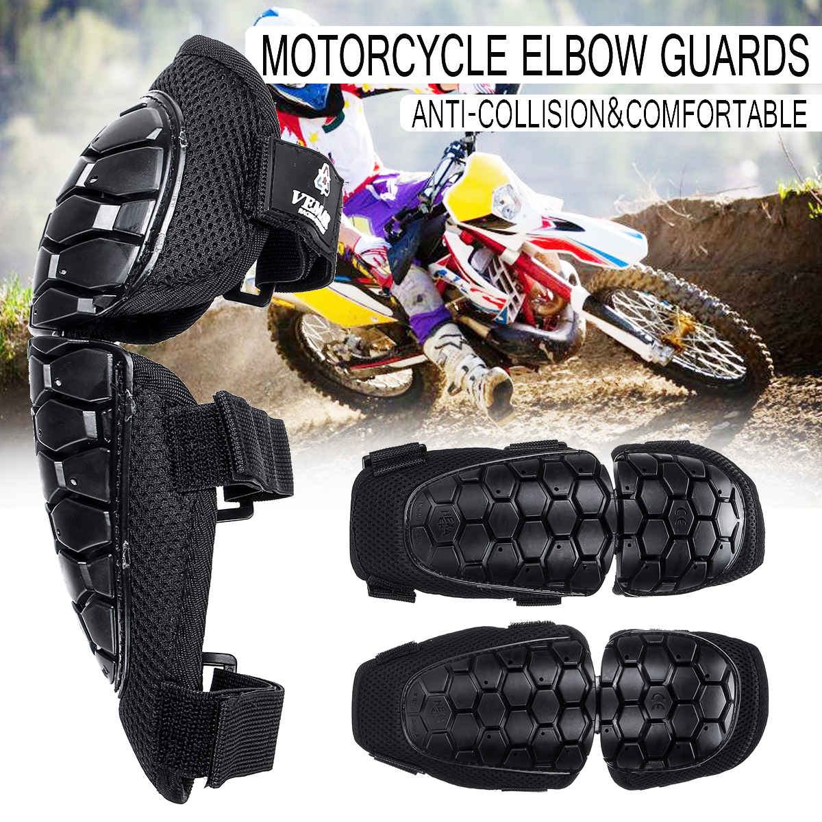Motorcycle-Knee-Elbow-Shin-Pad-Guards-Brace-Riding-Skiing-Protector-Gear-1538369