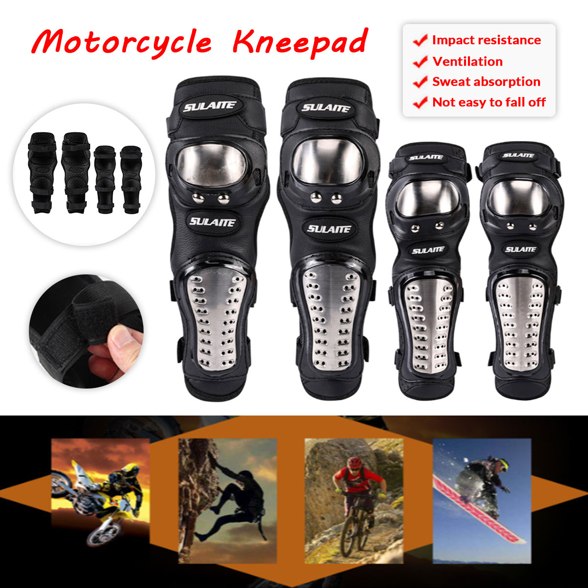 SULAITE-4Pcs-Sets-Motorcycle-Elbow-Knee-Pad-Protective-Safety-Gear-Protector-Guards-Kit-1632684