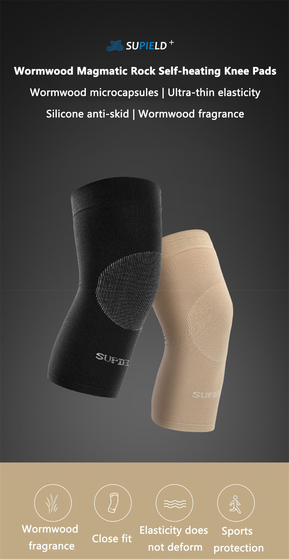 SUPIELD-Wormwood-Magmatic-Rock-Self-heating-Knee-Pads-Ultra-thin-Elasticity-Anti-skid-Soft-Wearable--1794023