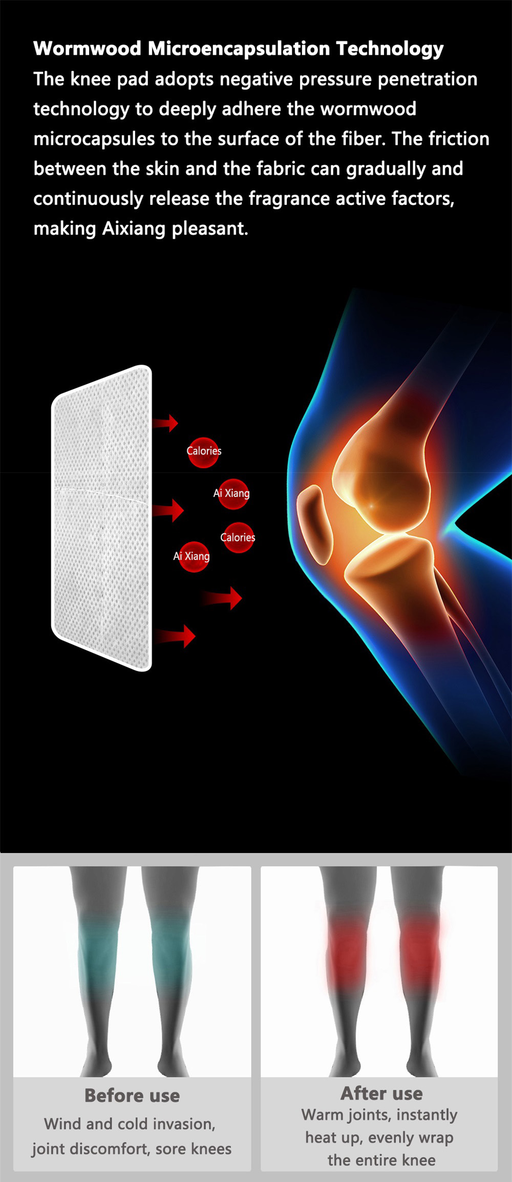 SUPIELD-Wormwood-Magmatic-Rock-Self-heating-Knee-Pads-Ultra-thin-Elasticity-Anti-skid-Soft-Wearable--1794023