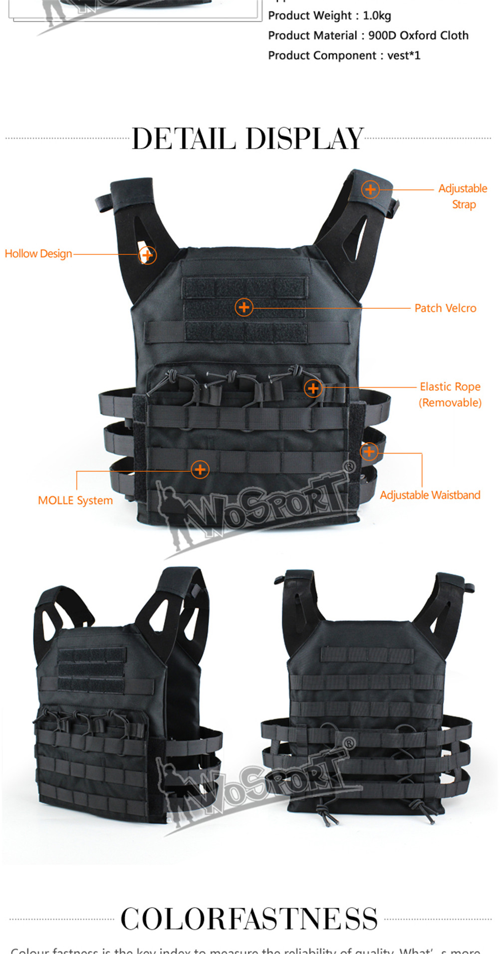 WoSporT-Military-Tactical-Vest-Chest-Carrier-Waistcoat-Airsoft-Paintball-Combat-1447996