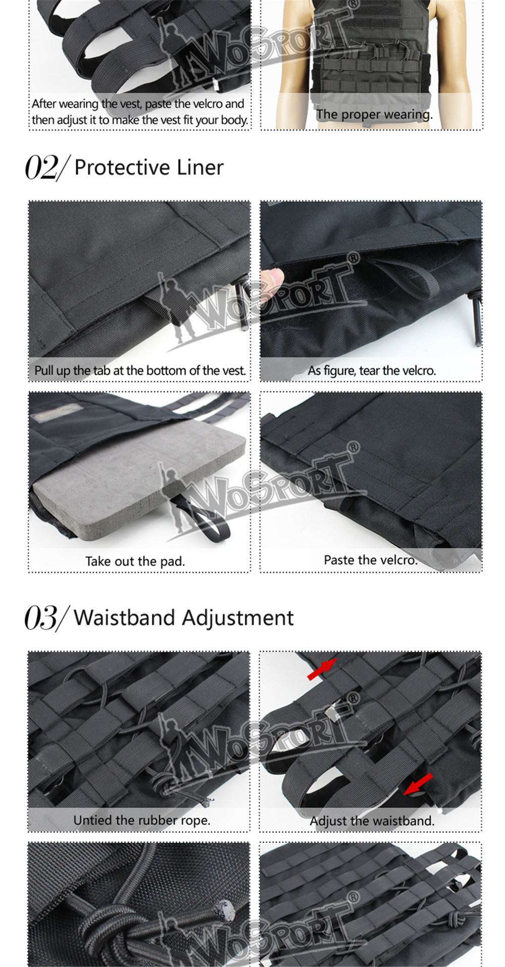 WoSporT-Military-Tactical-Vest-Chest-Carrier-Waistcoat-Airsoft-Paintball-Combat-1447996
