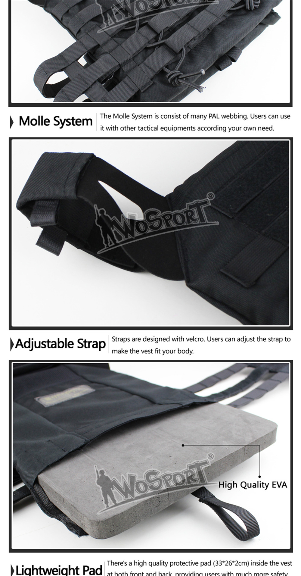 WoSporT-Military-Tactical-Vest-Chest-Carrier-Waistcoat-Airsoft-Paintball-Combat-1447996