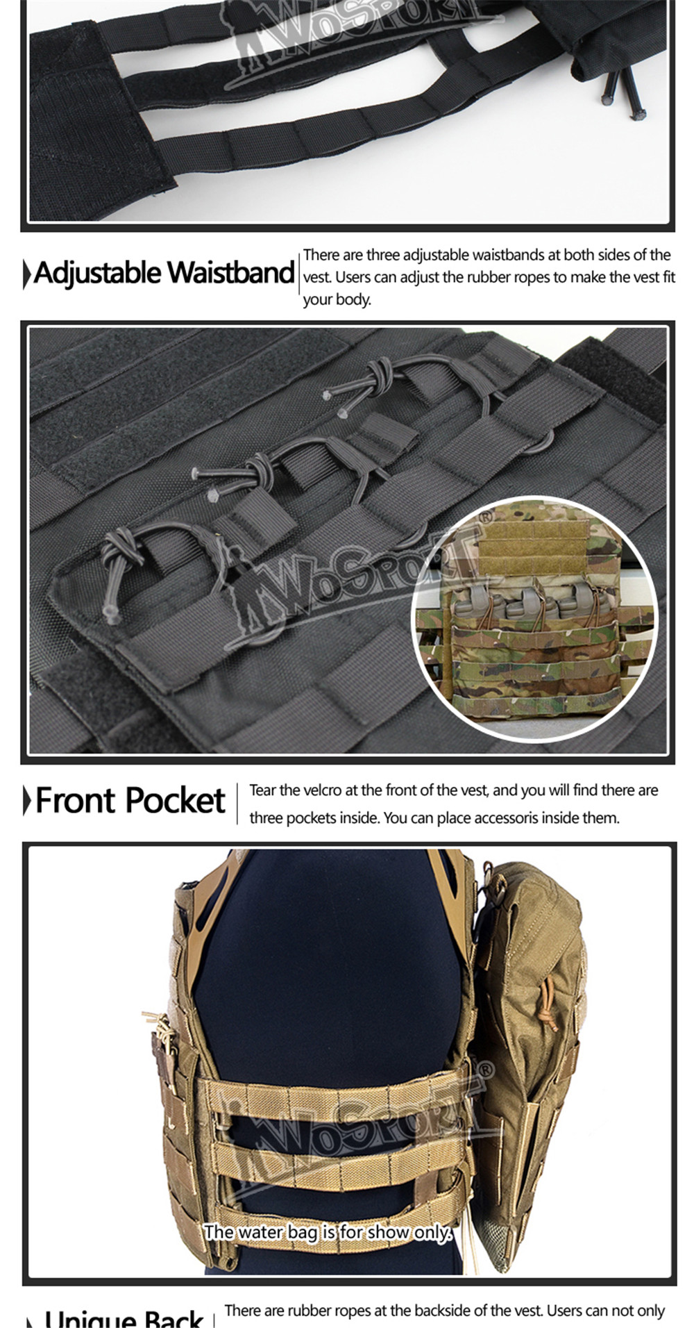 WoSporT-Military-Tactical-Vest-Chest-Carrier-Waistcoat-Airsoft-Paintball-Combat-1447996