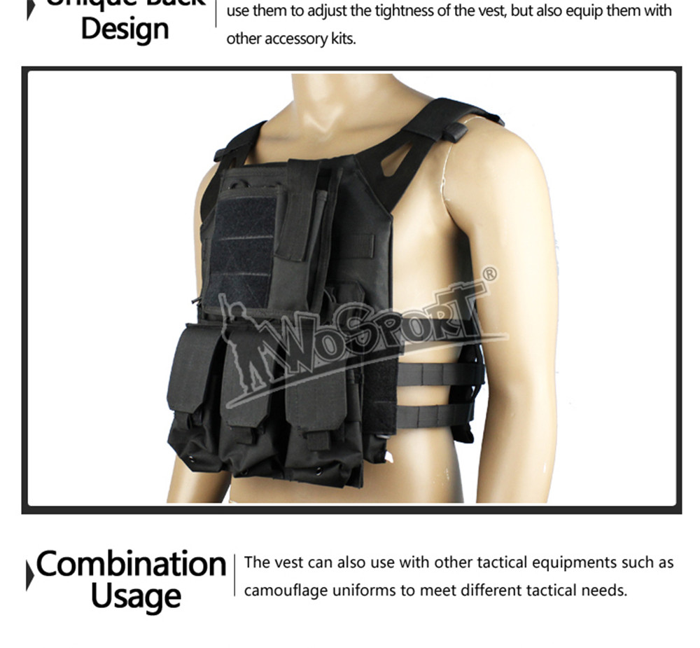 WoSporT-Military-Tactical-Vest-Chest-Carrier-Waistcoat-Airsoft-Paintball-Combat-1447996