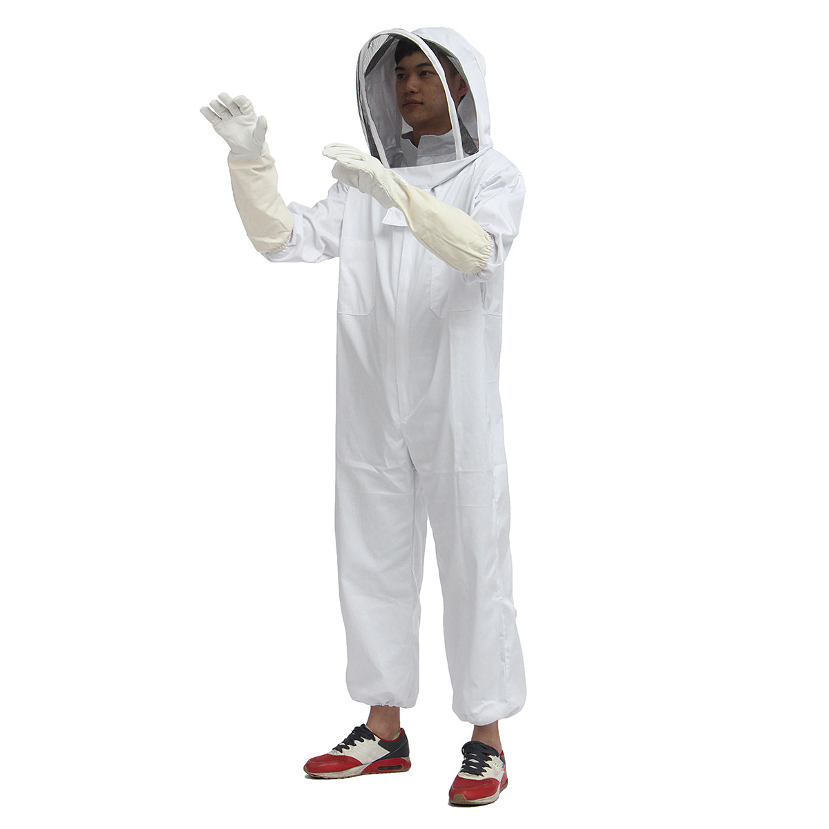 Beekeeper-Beekeeping-Protective-Veil-Suit-Smock-Bee-Hat-Gloves-Full-Body-Thicken-Set-1126916