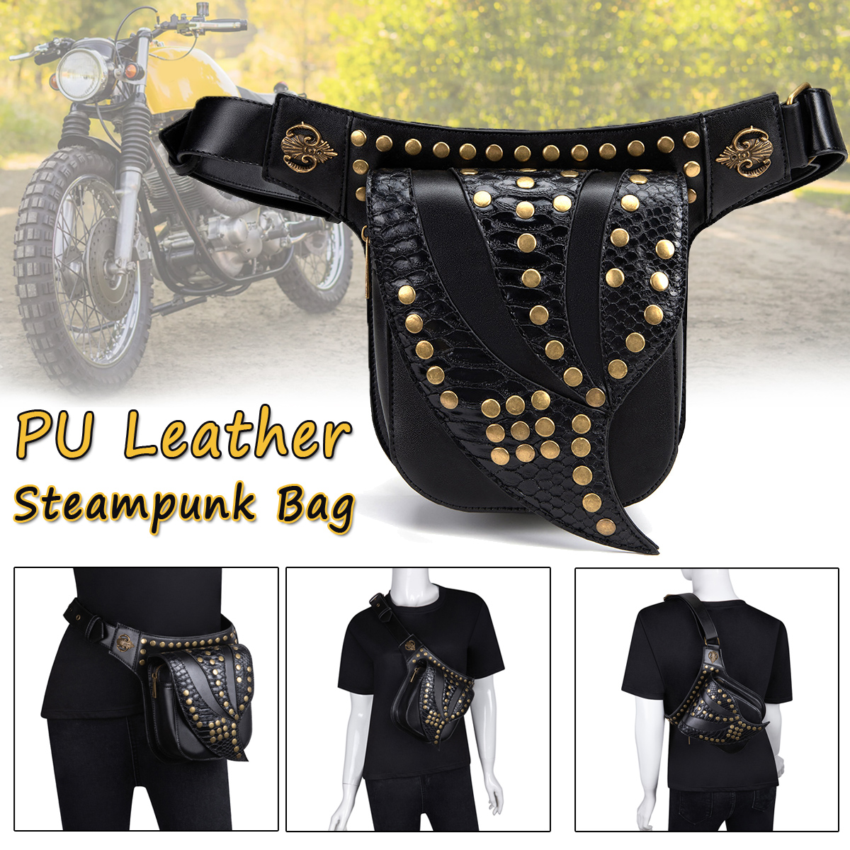 Motorcycle-Steampunk-PU-Leather-Waist-Leg-Bag-Shoulder-Gothic-Retro-Victorian-Style-1637248