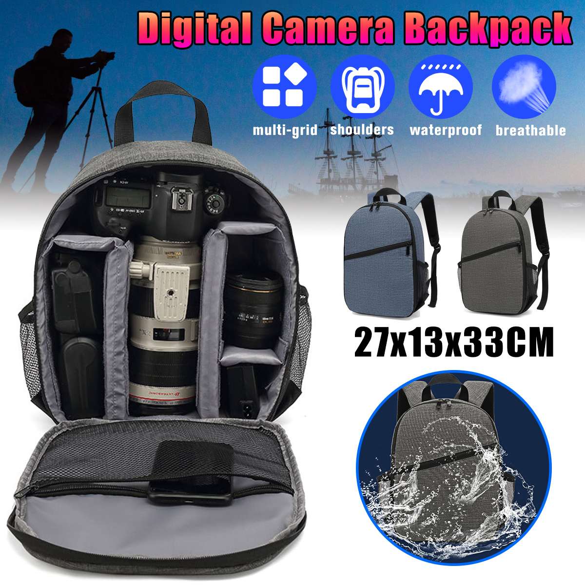 Waterproof-Digital-Camera-Bag-Multi-functional-Storage-Shoulder-Backpack-Travel-Outdoor-1634810