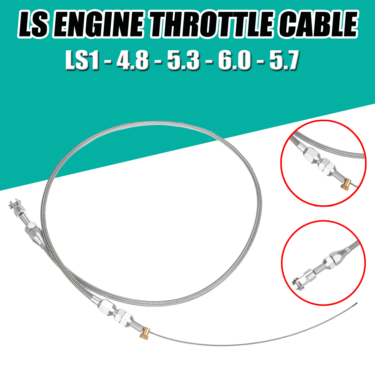 36quot-Stainless-Steel-Throttle-Cable-Replacement-for-LS-LS1-Engine-48-53-57-60-1694758