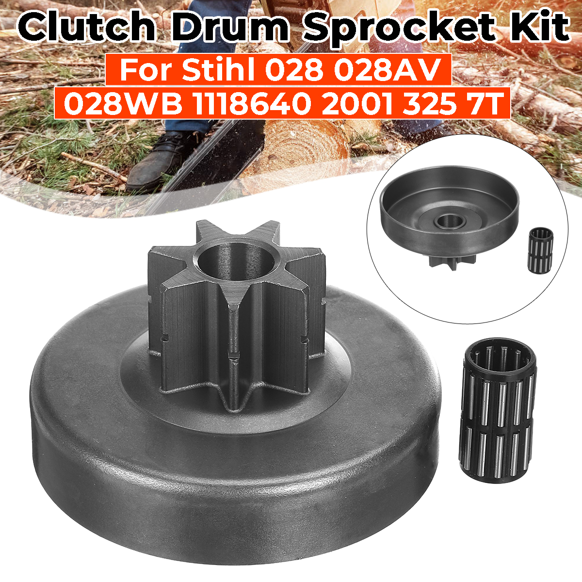 Clutch-Drum-Sprocket-Kit-For-Stihl-028-028AV--1118-640-2001-325-7T-1723232