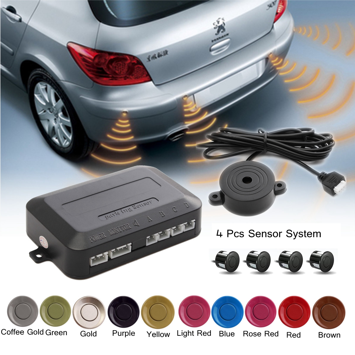DC-12V-10-Colors-PVC-Buzzer-Display-Pure-Beep-Sound-Reversing-Car-Radar-Detector-1337815