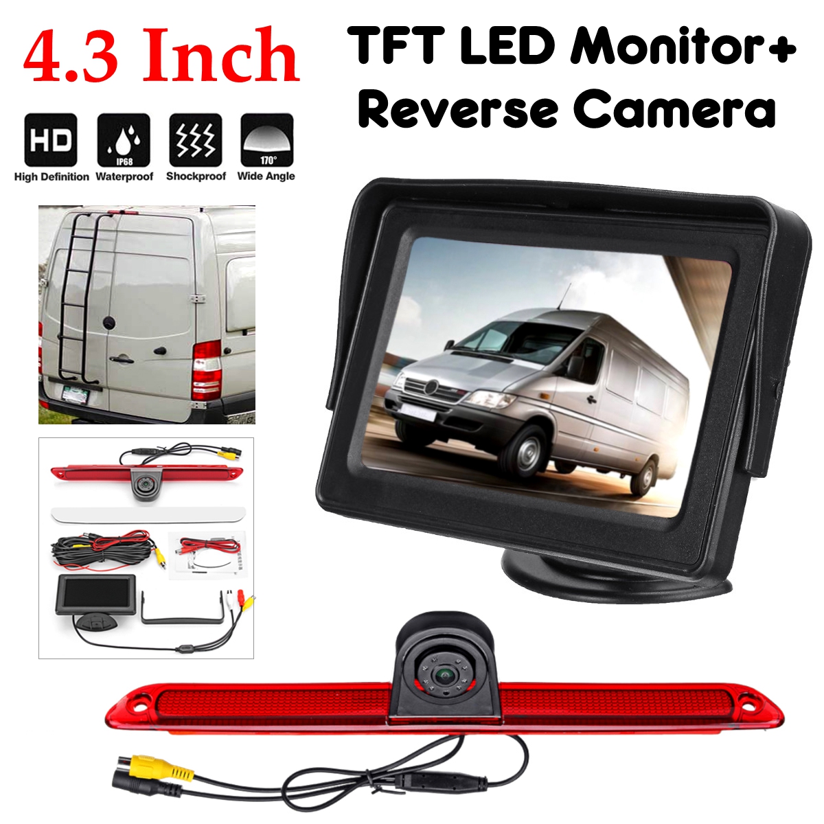 Brake-Light-Rear-Reverse-Car-Camera--43-Inch-Monitor-for-Mercedes-Sprinter-VW-1366769