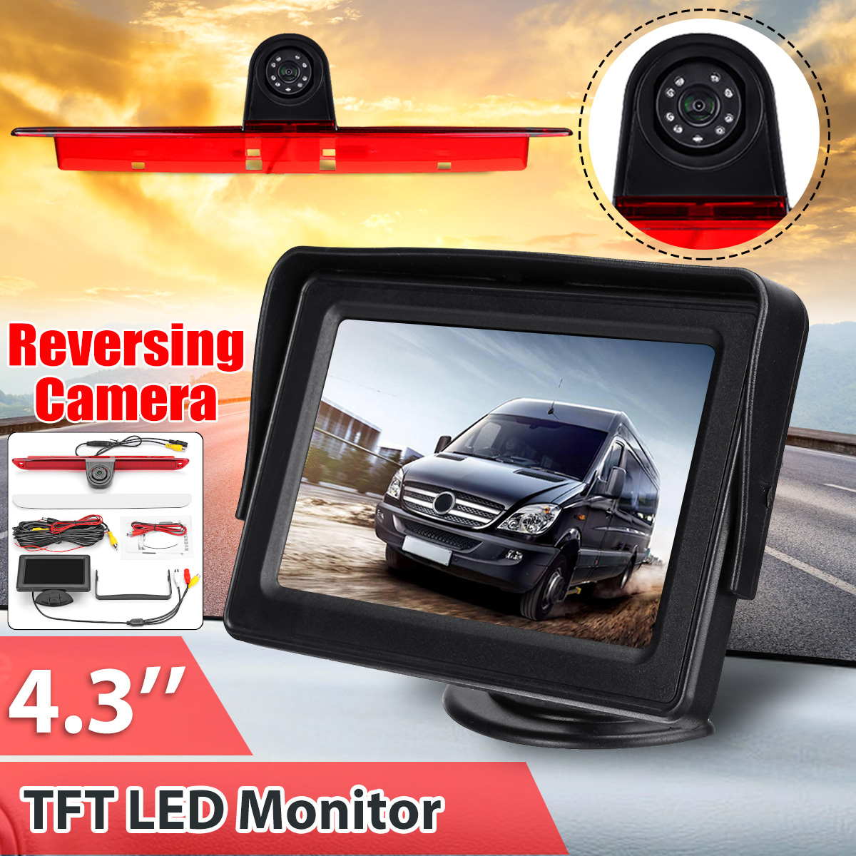 Brake-Light-Rear-Reverse-Car-Camera--43-Inch-Monitor-for-Mercedes-Sprinter-VW-1366769