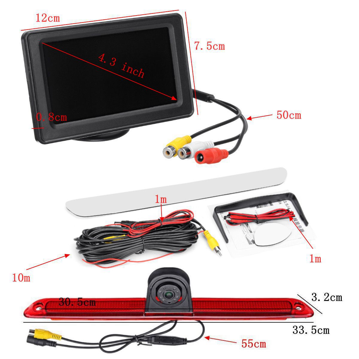 Brake-Light-Rear-Reverse-Car-Camera--43-Inch-Monitor-for-Mercedes-Sprinter-VW-1366769