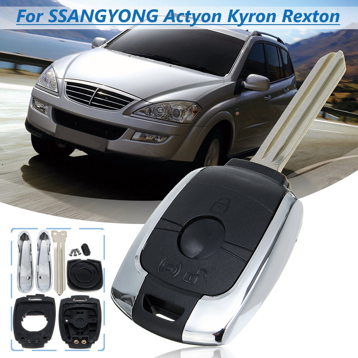 2-Button-Fob-Remote-Key-Case-Shell-Cover-for-SSANGYONG-Actyon-Kyron-Rexton-1570008