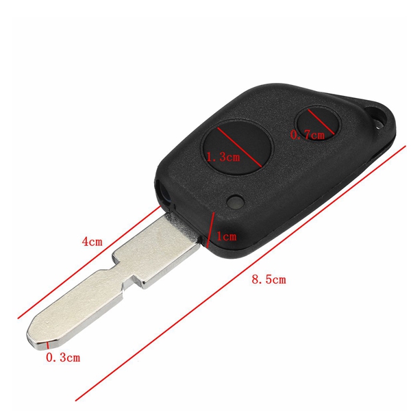 2-Buttons-Black-Uncut-Blade-Remote-Key-Fob-Case-Replacement-For-Peugeot-406-306-1261576