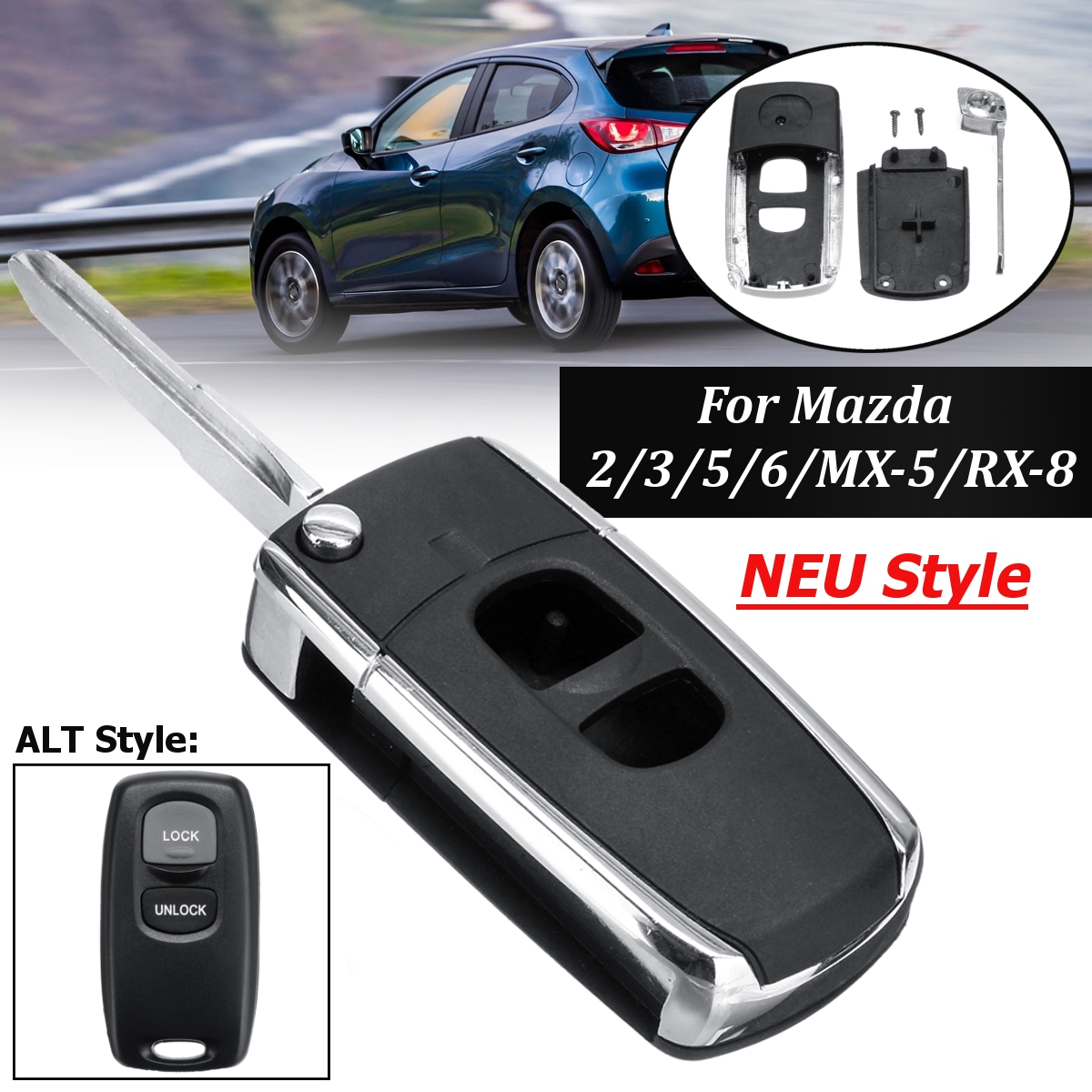 2-Buttons-Car-Remote-Flip-Folding-Key-Shell-Case-For-Mazda-2356626MX-5RX-8-1639780