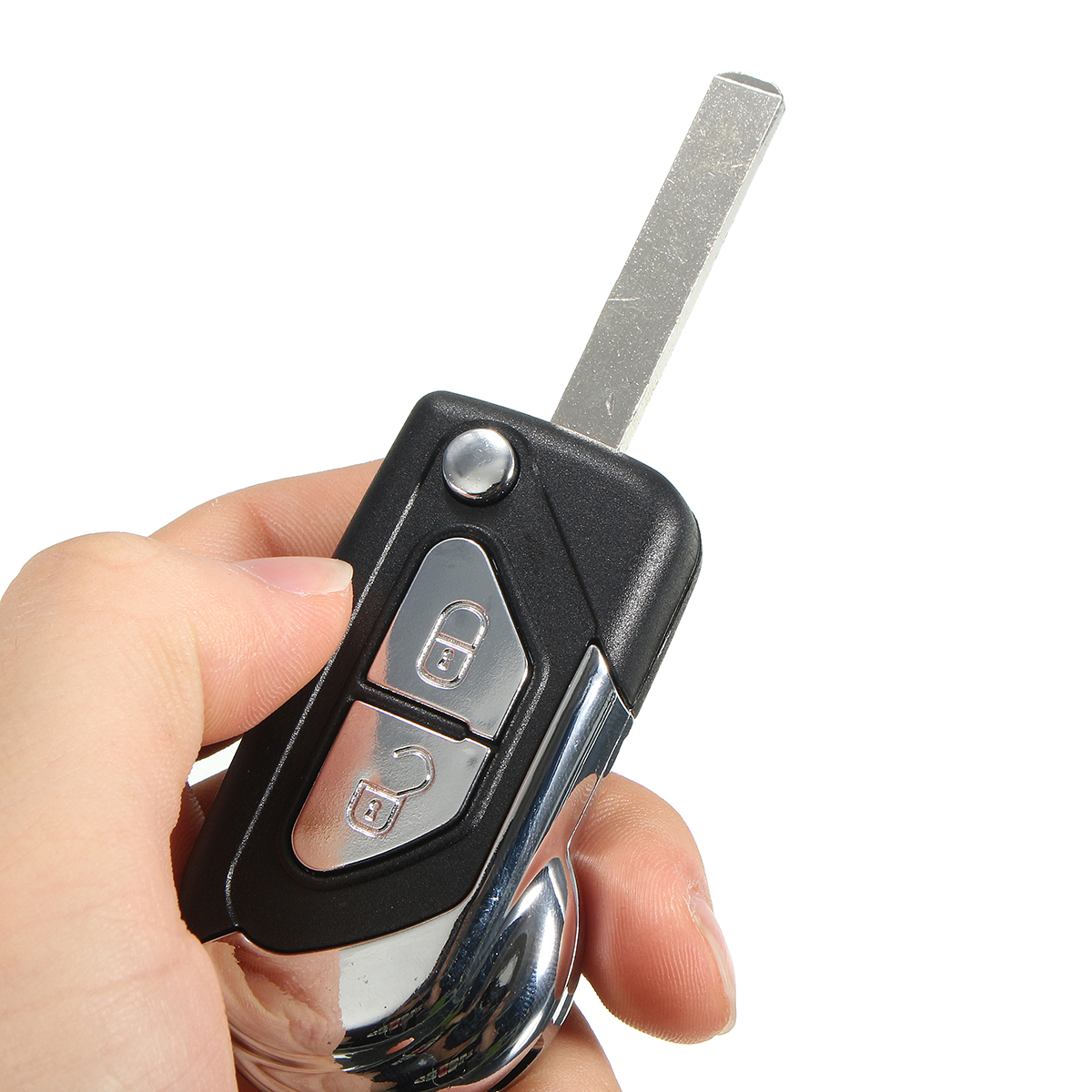2-Buttons-Plating-Remote-Key-Fob-Case-Shell-w-Uncut-Blade-Flip-for-Citroen-DS3-1118581
