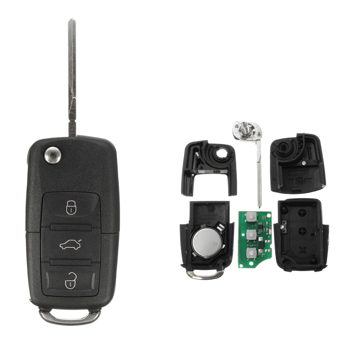 3-Button-Flip-Keyless-Uncut-Key-Entry-Remote-Control-Fob-ID48-Chip-433MHz-For-VW-1157560