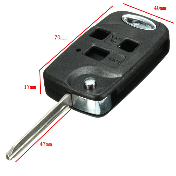 3-Button-Folding-Remote-Key-Fob-Case-Shell-TOY43-Blade-for-Toyota-Avensis-Yaris-1059721