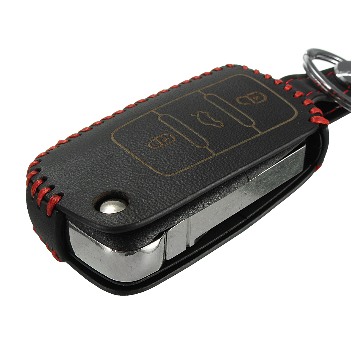 3-Button-Leather-Remote-Key-Case-Cover-Holder-for-VW-Sagitar-Golf-Jetta-Passat-1111403